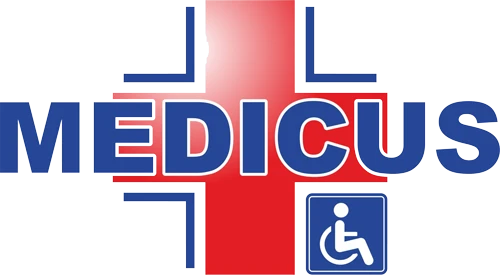 Logo Medicus - sklep ze sprzętem medycznym i rehabilitacyjnym, partner firmy AnnaMed z Rydułtów, zaopatrzenie ortopedyczne, wózki inwalidzkie, realizacja zleceń NFZ i PFRON na Śląsku